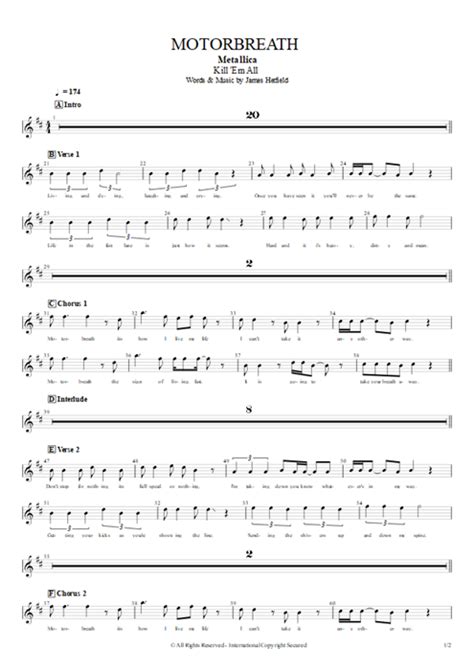 Motorbreath Tab by Metallica (Guitar Pro) - Full Score | mySongBook