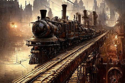 AI Post - Exploring the Fascinating World of Steampunk Trains through AI Images