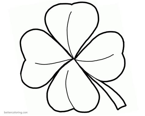 Four Leaf Clover Clip Art At Clkercom Vector Online Sketch Coloring Page