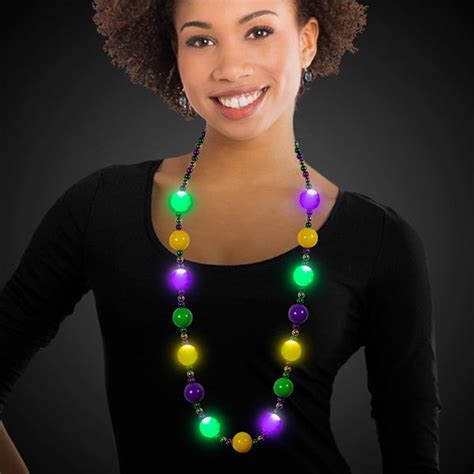 Light Up Mardi Gras Beads Necklace 46"