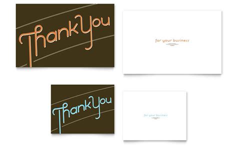 Thank You Note Card Template Design