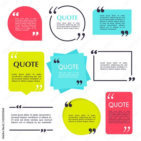 Quote blank template. Design elements, circle business card, paper sheet, information, text for ...