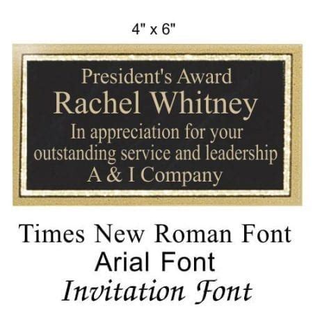 Engraved Award Plate | Willamette Valley Awards