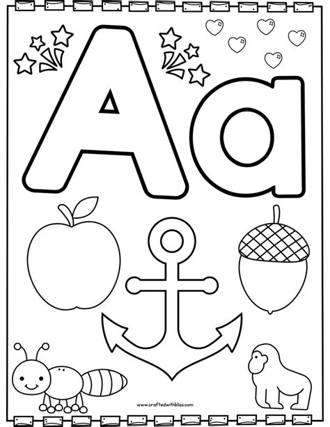 26 Pages Alphabet Coloring Book Printable for Kids, Alphabet Coloring Pages, Preschool Printable ...