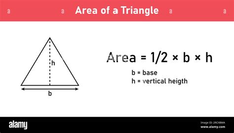 Area formula of triangle shapes. Area formulas for triangle 2d shapes. Vector illustration ...