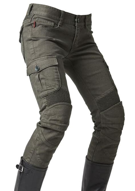 MOTORPOOL-G OLIVE Women's Motorcycle Riding Jean Cargo Pants ...