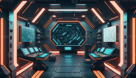 Spaceship room interior design illustration,Spaceship Control Room wallpaper , 22827001 Stock ...