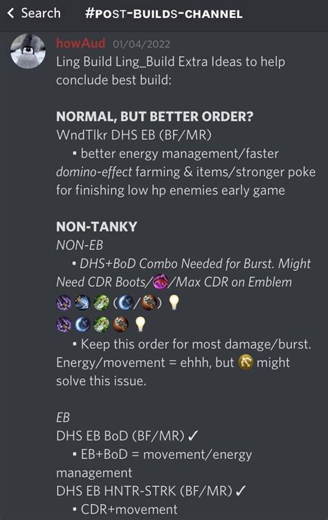 Ling Updated Build Ideas to Help Conclude Best Build : r/MobileLegendsBB