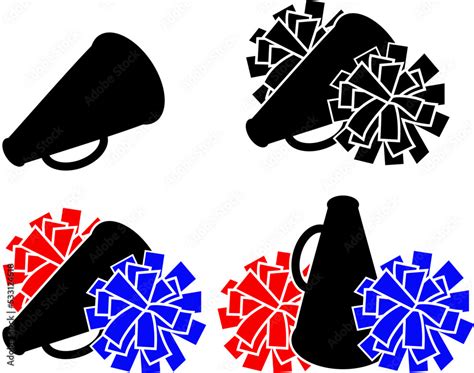 Cheerleading Clip Art Pom Poms And Megaphone Clipart Set Clip Art | The Best Porn Website