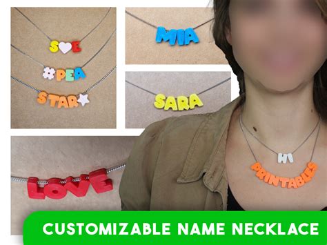 Customizable name (& numbers) necklace by Melix | Download free STL model | Printables.com