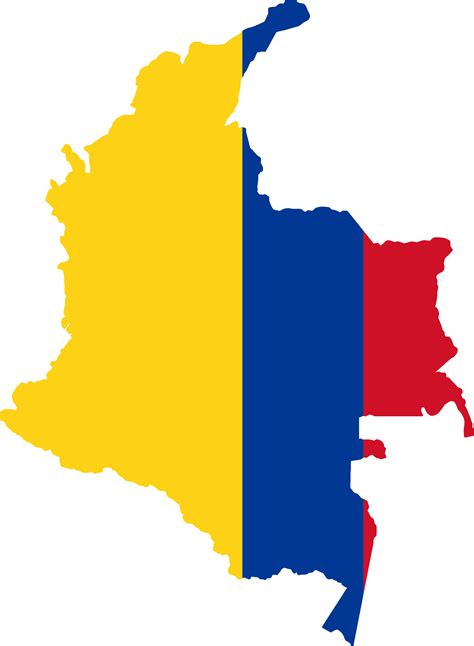 Clipart - Colombia Map Flag