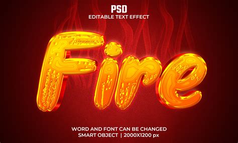 ArtStation - 3D Fire. PSD fully editable text effect. Layer style PSD mockup template. | Artworks