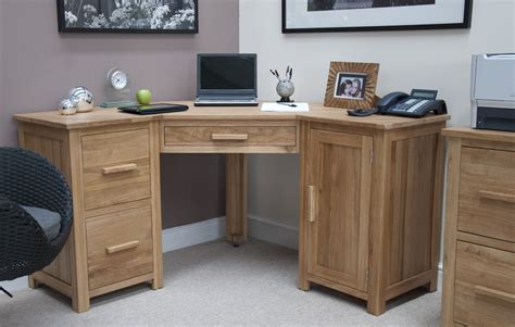 corner desk | Opus Oak Corner Computer Desk - A World of Furniture | Small corner desk, Corner ...
