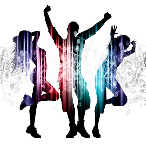 People dancing on music notes background 222505 Vector Art at Vecteezy