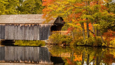 Covered Bridge In Fall Free Stock Photo - Public Domain Pictures