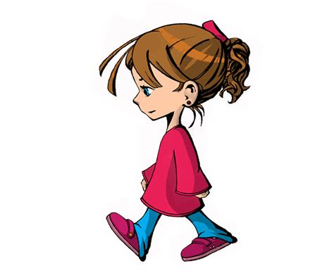 Little Girl Walking Clip Art