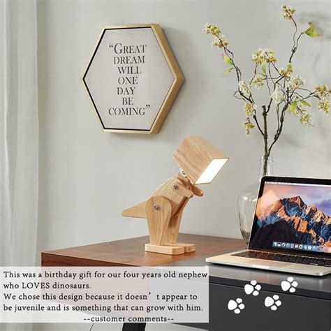 Wood Table Lamp Dinosaur Dimmable Reclaimed Wood Handmade - Etsy