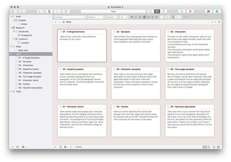 Snowflake method template update for Scrivener 3.x