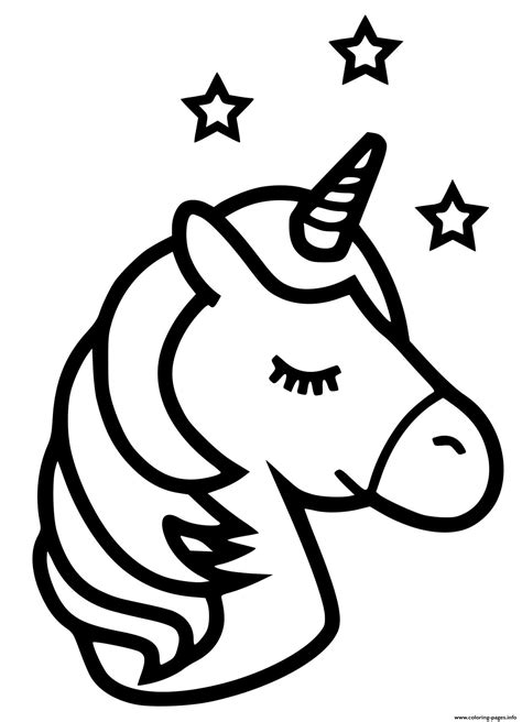 Cute Unicorn Emoji Kawaii Coloring Page Printable | Images and Photos finder