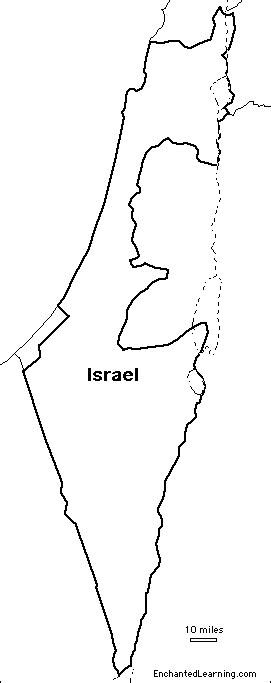 Outline Map Israel - EnchantedLearning.com