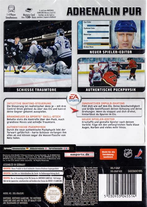 NHL 06 (2005) GameCube box cover art - MobyGames