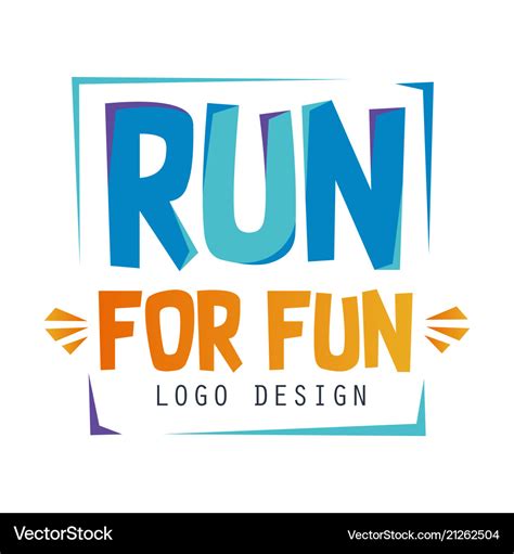 Run for fun logo design inspirational and Vector Image