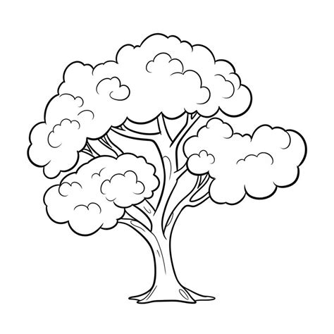 Premium Photo | A black and white drawing of a tree with clouds generative ai