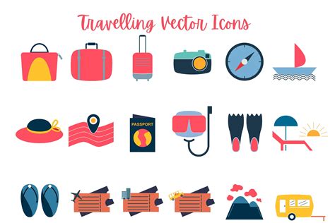 Traveling Vector Icons Graphic by jecostudio · Creative Fabrica