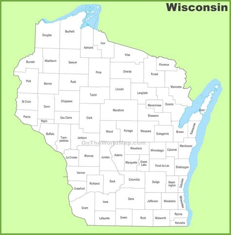 Wisconsin county map