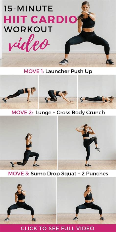 15 Minute HIIT Cardio Workout | At Home HIIT Workout - Nourish, Move, Love