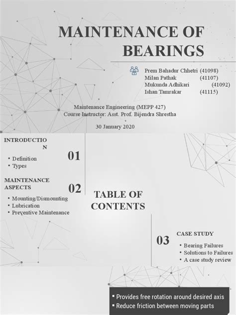 Maintenance of Bearings | PDF | Bearing (Mechanical) | Lubricant