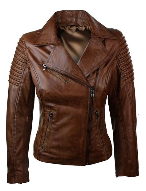 Women Brown Leather Motorcycle Jacket | Xtremejackets