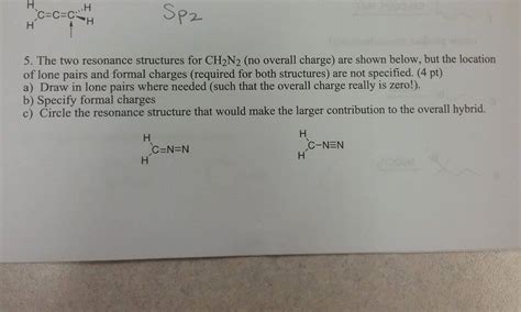 Solved The two resonance structures for CH_2N_2 (no overall | Chegg.com