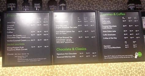 Menu, thực đơn, giá cả đồ uống tại cafe Starbucks, nội thất cafe Starbucks có gì đặc biệt?