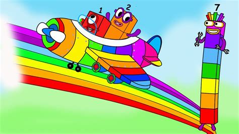 Rainbow plane made by numberblocks 7 - Numberblocks fanmade coloring ...