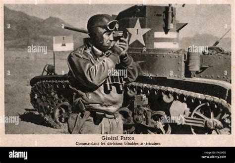 WW2 - Gen Patton - Commander of the American Tank Division Stock Photo - Alamy