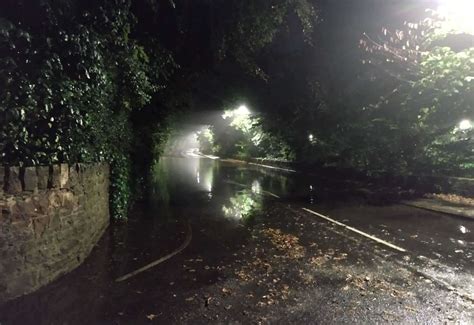 Rain leads to flooding in Inverness road