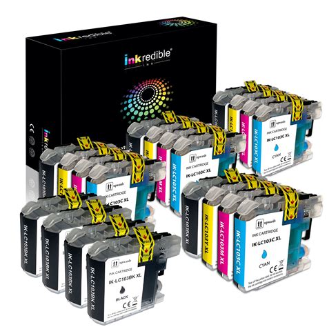 Brother LC103 Compatible Ink Cartridge Combo High Yield (BK/C/M/Y) - 20 ...