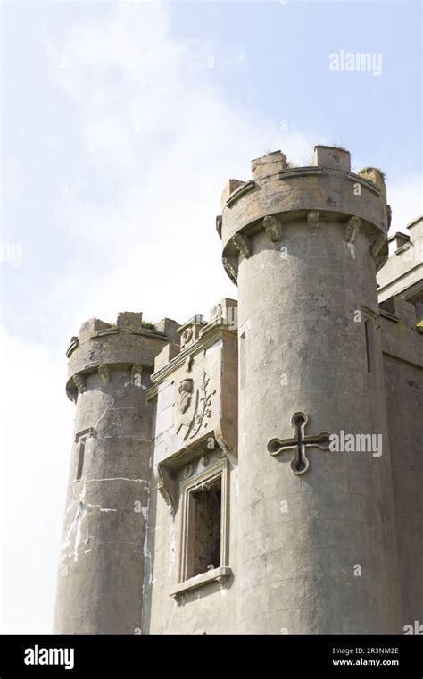 Details of the exterior of Clifden Castle in Clifden, Ireland Stock ...