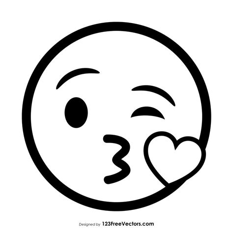 Smiley Face | Kiss emoji, Emoji drawing, Emoji coloring pages