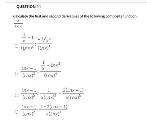 Solved QUESTION 11 Calculate the first and second | Chegg.com