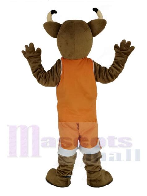 Texas Longhorns Bull in Orange Sportswear Mascot Costume Animal