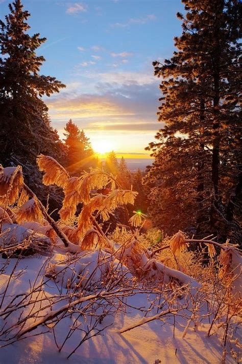 Sun setting in the Boise Mountains of Idaho | Winter Sparkle ...