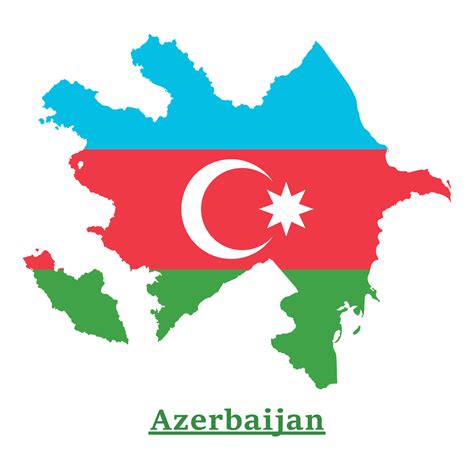 Azerbaijan National Flag Map Design, Illustration Of Azerbaijan Country Flag Inside The Map ...