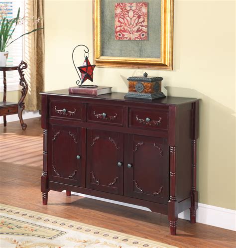 Camden Dark Cherry Wood Contemporary Sideboard Buffet Display Console Table with Storage Drawers ...