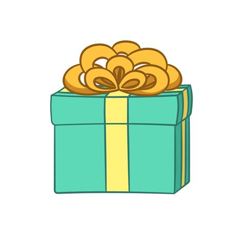 Gift box with bow cartoon. Christmas or birthday present illustration ...