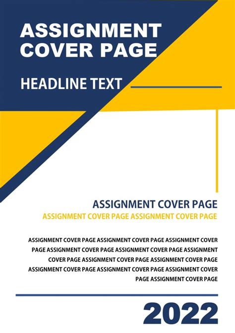 11+ Free Printable Sample Assignment Cover Page Templates 4 Title Page ...