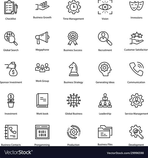 Business line icons set Royalty Free Vector Image