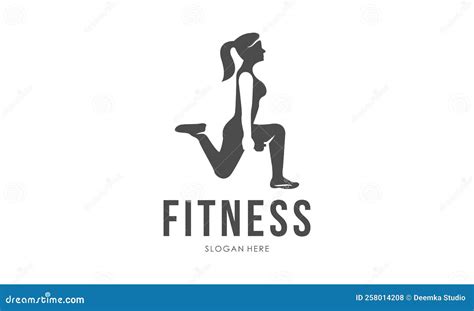 Workout Logo. Fitness, Aerobic and Workout Exercise in Gym. Stock Illustration - Illustration of ...