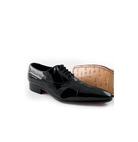 Elegant men's wedding shoes BLACK LEATHER SHINY GROOM SHOES